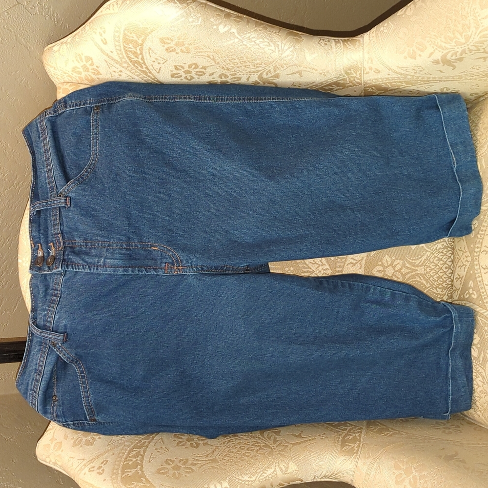Bandolinoblu size 14 blue jean capri real front & back pockets!!